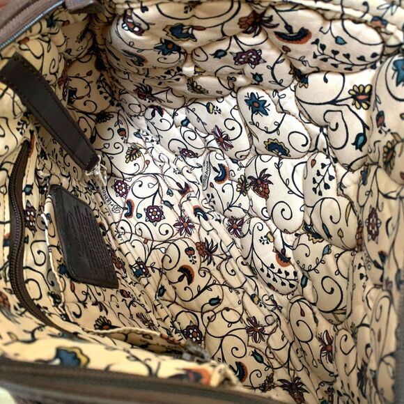 BRIGHTON Multicolor Floral Heart-Quilted Stitched Cotton Canvas Satchel - Picture 5 of 16